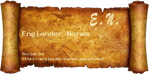 Englender Norma névjegykártya